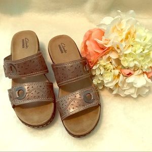 Clark’s slip on dress sandals